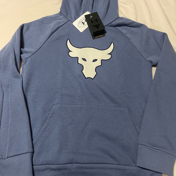 Under Armour Kids Blue Hoodie with Bull Design - Picture 1 of 1